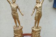 Vintage Art Deco Spelter Statues