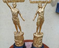Vintage Art Deco Spelter Statues