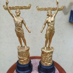 Vintage Art Deco Spelter Statues