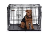 main image for ad XXL with 2 doors Dog Cage 2 Doors Dog Box Transport Box Foldable TransportCage Wire Cage Cats Rabbits Rodent Rabbit Poultry Cage Black XXL 106 x 77.5 x 70 cm