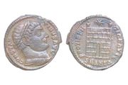 Constantinus I The Great 306-337AD Silvered  AE19mm 3g Camp gate Antioch