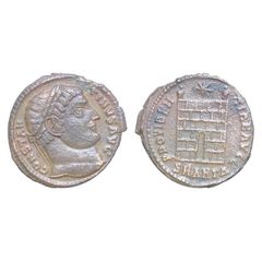 Constantinus I The Great 306-337AD Silvered  AE19mm 3g Camp gate Antioch
