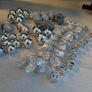 A set of silver Christmas decorations Image 2