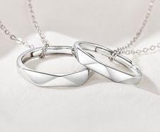 Personalized Sterling Silver Engraved Necklace, Custom Message Couple Jewelry