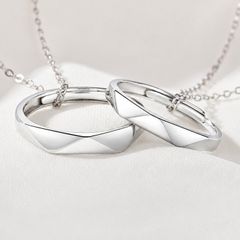 Personalized Sterling Silver Engraved Necklace, Custom Message Couple Jewelry