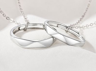 Personalized Sterling Silver Engraved Necklace, Custom Message Couple Jewelry