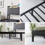 Double Bed Frame, 4FT6 Bed Frame Ergonomics Double with Charging Station and LED Lights Image 4