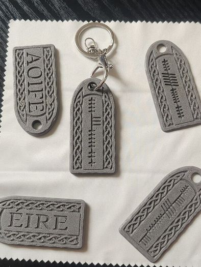 Personalised Irish Ogham Keyring Custom Name Gift