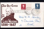 1957 Ireland 300th Anniversary of the Death of Fr. Luke Wadding F.F.M (Scholar &amp; Churchman) Commemorative Stamps Illustrated First Day Cover (FDC) with Corcaigh (Cork) cancel