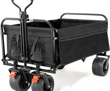 NEW SALE Folding Festival Trolley Cart With Brakes, Beach Trolley for Sand Cart With Adjustable Handle