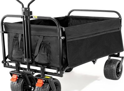 NEW SALE Folding Festival Trolley Cart With Brakes, Beach Trolley for Sand Cart With Adjustable Handle