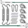 Sun Shade Sail Fixing Kit - Sail Shade Hardware Kit 304 Stainless Steel, Sun Shade Sail Hardware Kit for Garden Rectangle/Square, Heavy Duty Sun Sail Hardware Kit Installation 40 Pcs (FREE SHIPPING) Image 2