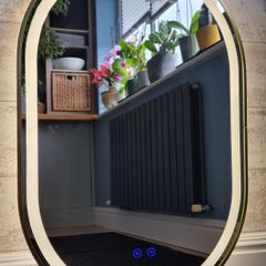 LED Bathroom Mirror Demister Dual LED Gold Frame