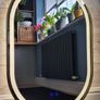 LED Bathroom Mirror Oval Gold Frame Antifog Fog Free Dual LED Image 4