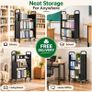 Heavy Duty Rolling Library Book Cart 3 Tier Mobile Book Trolley with Lockable Wheels 150kg Capacity Black Image 3
