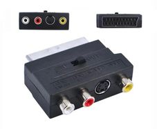 21 Pin SCART to RCA Female Phono AV Audio 3 RCA S Video Input Output Selector