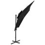 Cantilever Umbrella with Double Top 250x250 cm Black Image 2