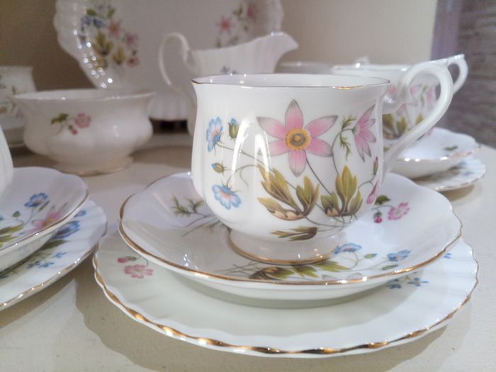 Richmond Bone China 21 piece Tea set 'Wild Anemone'