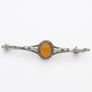 Vintage Carnelian Silver Bar Brooch Image 2