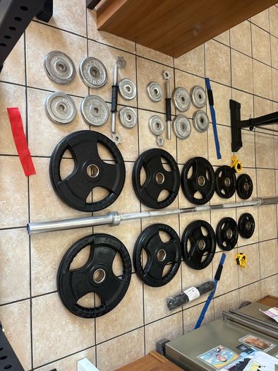 Squat Stands Heavy (rated 350kg) + Gym Weight Set!