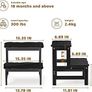 Kids Step Stool for Bathroom  Wodden Two Step Stools 300 lbs Capacity with Safety Non-Slip Pads - Cute Toddler Step Stool for Toilet Bathroom Sink (Black) Image 3