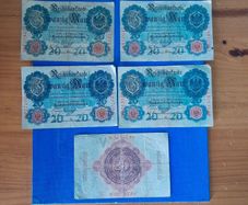 Set of 5 Ww1 German Bank notes