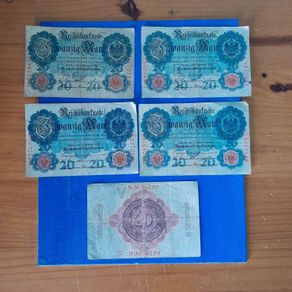 Set of 5 Ww1 German Bank notes