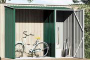 Garden Firewood Shed Green 245x98x159 cm Galvanised Steel