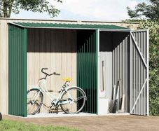 Garden Firewood Shed Green 245x98x159 cm Galvanised Steel