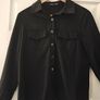 SHEIN Classy Solid Collared Button Up Flap Pocket Shirt,Long Sleeve Image 4