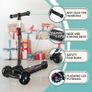 Kids Scooter - Big Wheels Foldable Kick Scooter with Flashing LED Lights for Boys Girls, 4 Levels Height Adjustable, 3 Wheel Scooter for Kids Ages 3-10 with Safe Lean to Steer Design Image 3