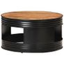 Coffee Table Black 68x68x36 cm Solid Acacia Wood Image 6