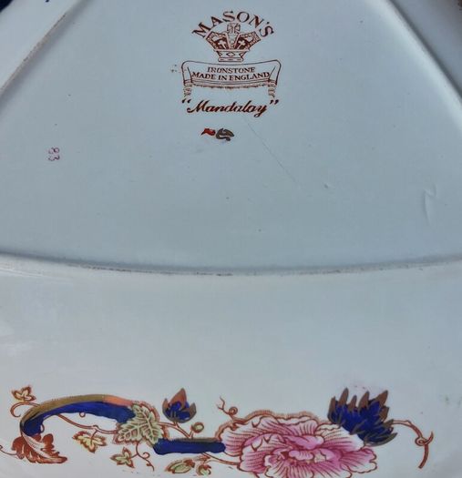 Rare Mason's "Blue Mandalay" Triangular Serving Dish