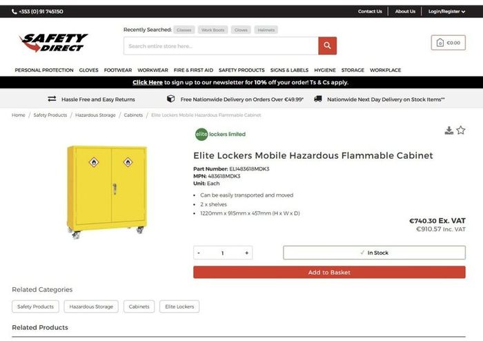 Flammable (Hazardous) Liquid Storage Cabinet COSHH