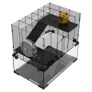 3 Tiers Hamster Cage, Gerbil Cage with Deep Glass Bottom, Non-Slip Ramps, Platforms, Hut, Exercise Wheels, Water Bottle, Dish, for Syrian Hamster, Dwarf Hamster, 60 x 40 x 54.5cm Image 7