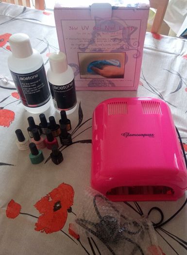 Gel Nail Lamp + 1.5lt 100% Acetone + 10 Gel NailPolish
