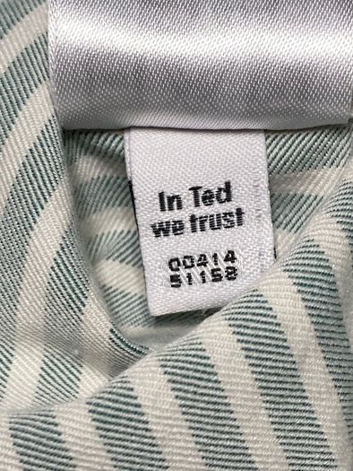 Ted Baker Mens Green/White Stripe Long Sleeve Shirt Size Small