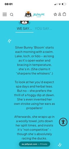 New JELLYCAT Medium Silver Blossom Bunny Bloom