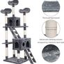 Cat Tree Tower With Tunnel Condo Hammock Bed, 186cm Cat Activity Centres Scratching Post Tower Tree Pet Palace Cat Palace, Tall Cat Tree Climbing Tower Image 4