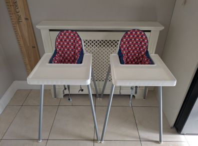 2 High Chairs (IKEA) with Support Cushions