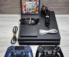 Sony PlayStation 4 Slim 500GB + 2TB HDD Console PS4, GTA 5 And Two Controllers