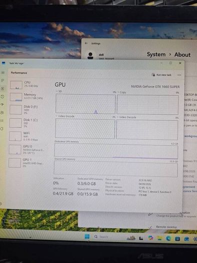 Dell Precision 32 Gb ram DDR4, GeForce GTX 1660, 6GB Ram