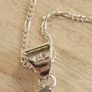 Sterling Silver 925 Aqua Chalcedony Pendant Necklace Image 3