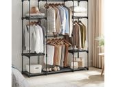 Open wardrobe with 4 hanging compartments