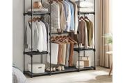 Open wardrobe with 4 hanging compartments