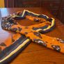 SAMOON scarf in navy with burnt orange and white Image 3