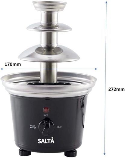 Large Size Stainless Steel Chocolate Fountain Fondue Set Electric 3-Tier Machine with Hot Melting Pot Base 500ml Capacity (FREE POSTAGE)