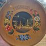 Vintage Wooden Dortmund Hanging Plate | 1960s Hand Painted Wood Burned Plate Image 7
