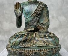 Abhaya Mudra Gesture Of Reassurance (27cm) - Patinated Bronze
