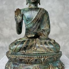 Abhaya Mudra Gesture Of Reassurance (27cm) - Patinated Bronze